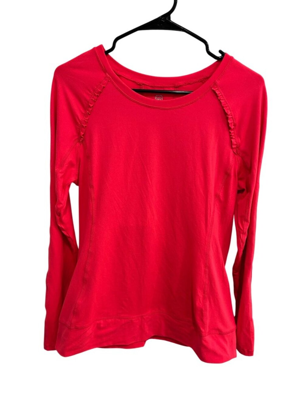 Womens Red Stretch Long-Sleeve Activewear Top Size Large Gorpcore Athleisure